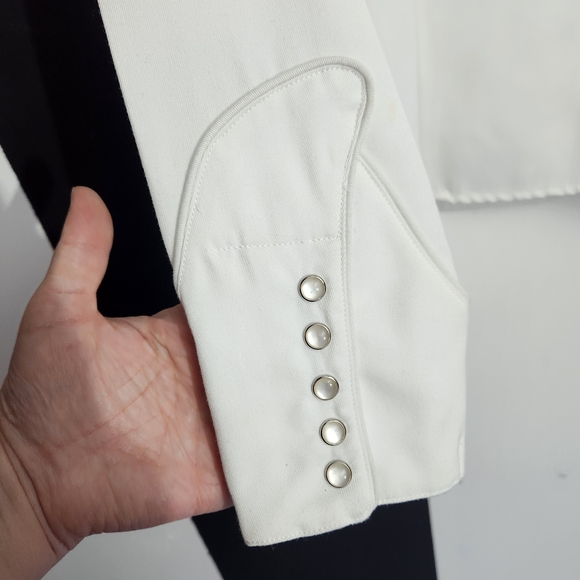 70's Roper White Button Down Shirt with Embroidery - Picture 3 of 5